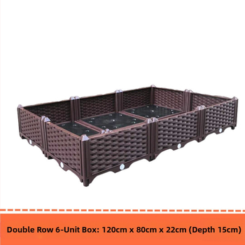 Γλάστρα εξωτερικού μπαλκονιού, ορθογώνια με βάση στο δάπεδο, ανθεκτική στη διάβρωση, αγροτικού στιλ, για οικιακή κηπουρική.