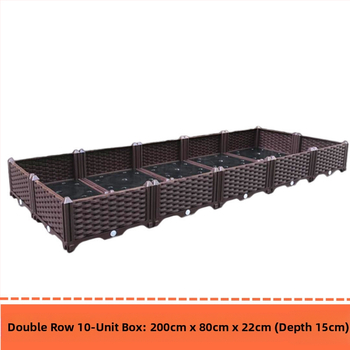 Γλάστρα εξωτερικού μπαλκονιού, ορθογώνια με βάση στο δάπεδο, ανθεκτική στη διάβρωση, αγροτικού στιλ, για οικιακή κηπουρική.