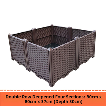 Γλάστρα εξωτερικού μπαλκονιού, ορθογώνια με βάση στο δάπεδο, ανθεκτική στη διάβρωση, αγροτικού στιλ, για οικιακή κηπουρική.