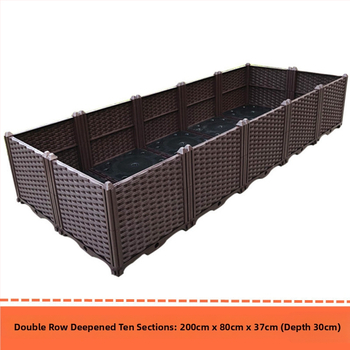 Γλάστρα εξωτερικού μπαλκονιού, ορθογώνια με βάση στο δάπεδο, ανθεκτική στη διάβρωση, αγροτικού στιλ, για οικιακή κηπουρική.