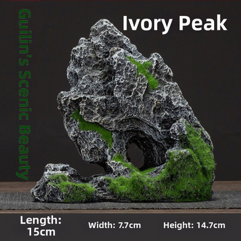 Διάκοσμος ενυδρείου: μίνι ροκερία διακοσμητικό σετ με πέτρινο καταφύγιο για μικροτοπίο