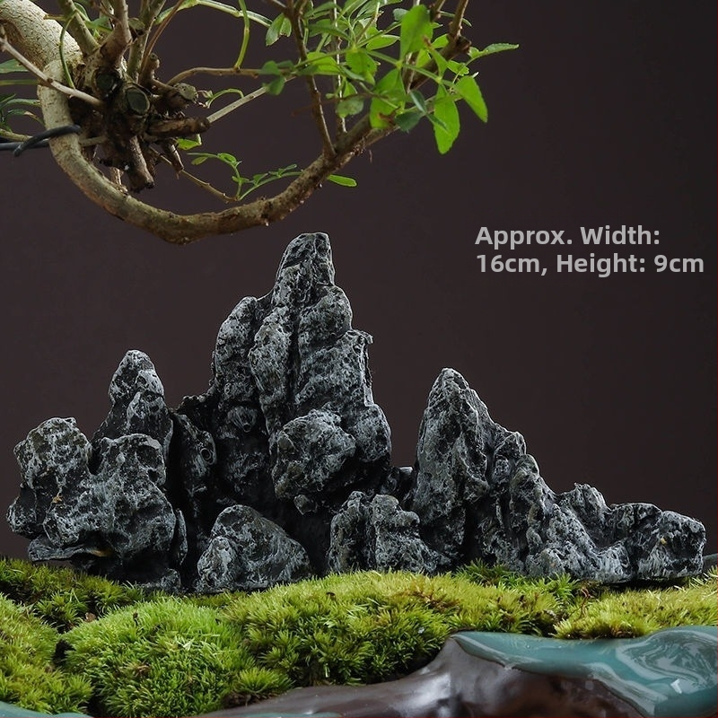 Διάκοσμος ενυδρείου: μίνι ροκερία διακοσμητικό σετ με πέτρινο καταφύγιο για μικροτοπίο