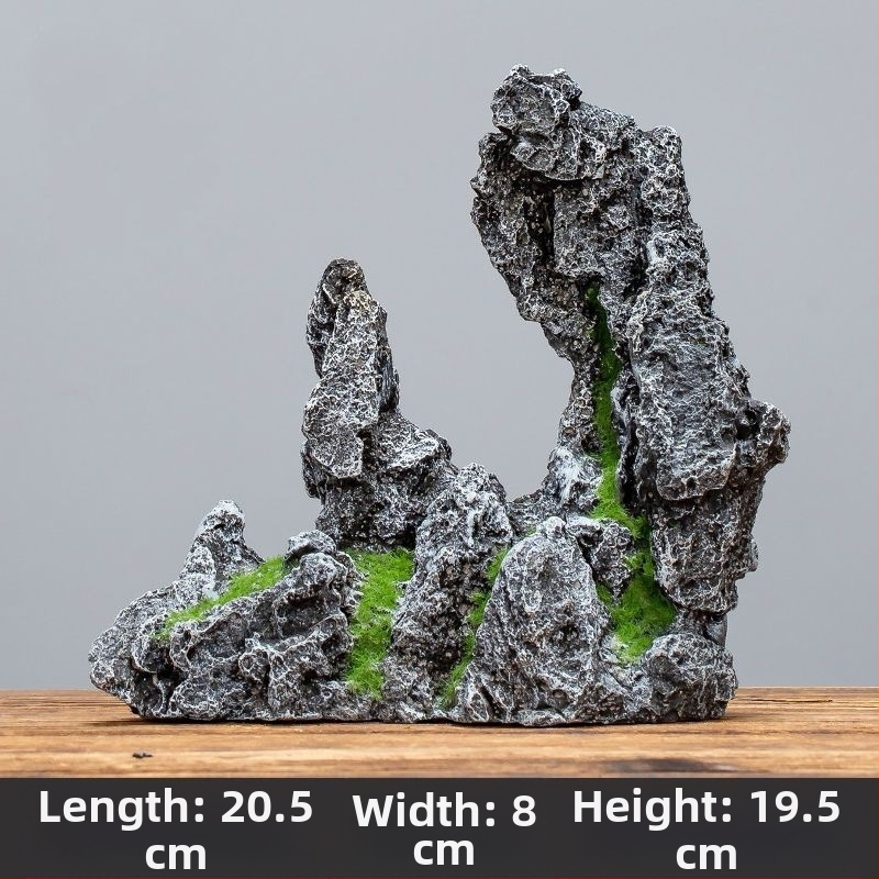 Διάκοσμος ενυδρείου: μίνι ροκερία διακοσμητικό σετ με πέτρινο καταφύγιο για μικροτοπίο