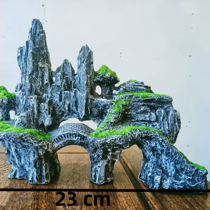 Διάκοσμος ενυδρείου: μίνι ροκερία διακοσμητικό σετ με πέτρινο καταφύγιο για μικροτοπίο