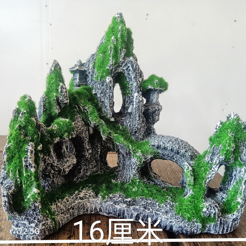 Διάκοσμος ενυδρείου: μίνι ροκερία διακοσμητικό σετ με πέτρινο καταφύγιο για μικροτοπίο