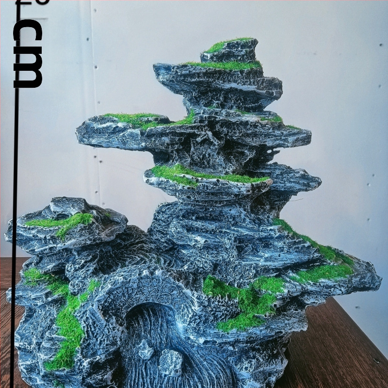 Διάκοσμος ενυδρείου: μίνι ροκερία διακοσμητικό σετ με πέτρινο καταφύγιο για μικροτοπίο