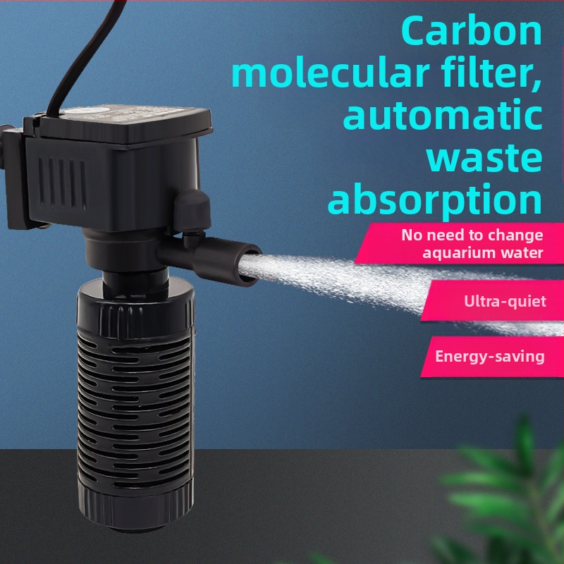 Garix Mini akvārija filtrs — iebūvēts kluss filtrēšanas kameras un skābekļa sūknis, trīs vienā; plastmasas korpuss, 0,16 kg