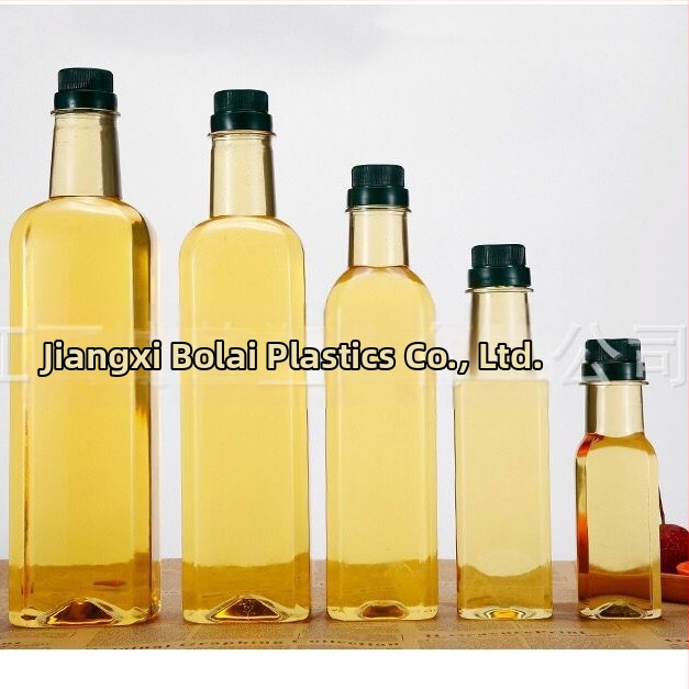 Bolai квадратна PET бутилка за камелиево масло, 500 ml, с капак с дърпане и отпечатан логотип