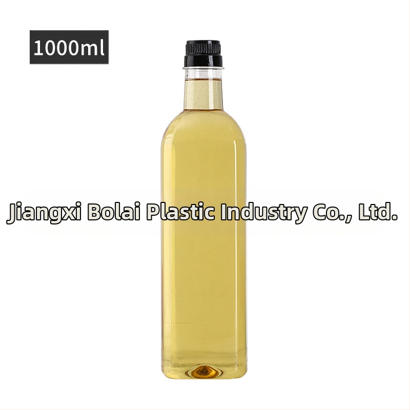 Bolai квадратна PET бутилка за камелиево масло, 500 ml, с капак с дърпане и отпечатан логотип