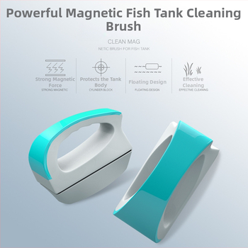 Magnētiskā plastmasas akvārija birste, divpusēja stikla tīrīšana, svars 100–600 g