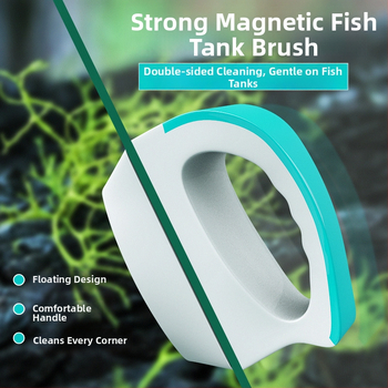 Magnētiskā plastmasas akvārija birste, divpusēja stikla tīrīšana, svars 100–600 g