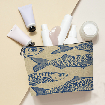 Τσαντάκι μακιγιάζ παραθερισμών με μοτίβο γραμμάτων, πολυεστέρας, χωρίς επένδυση, κατάλληλο για αποθήκευση, unisex