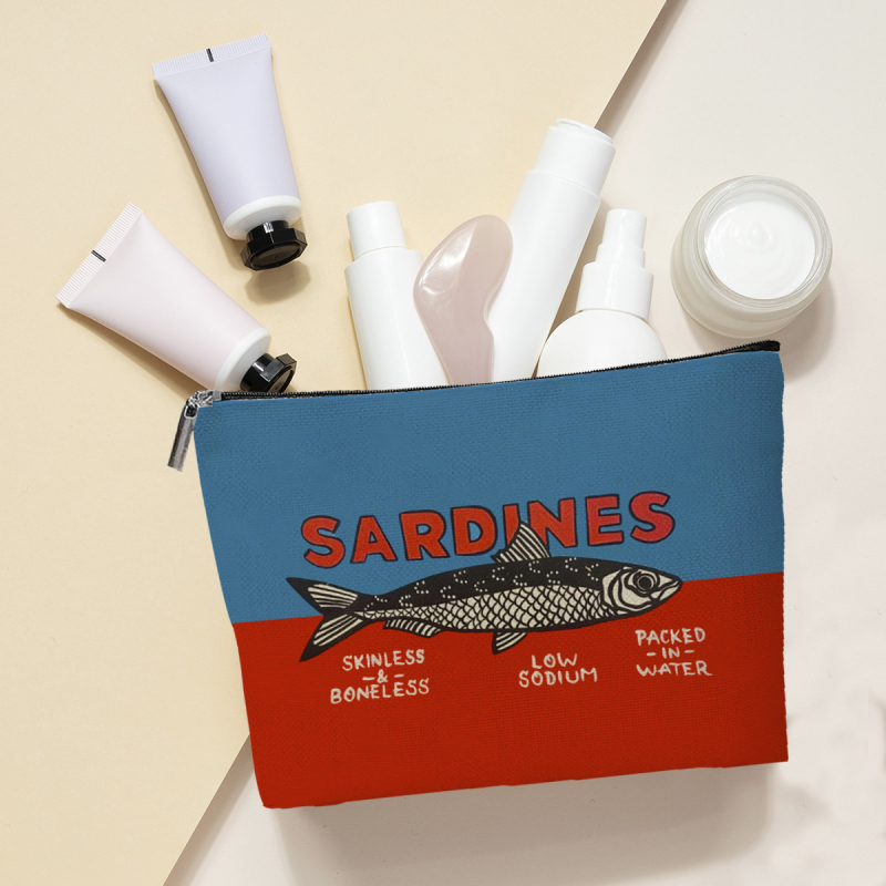 Sminktáska strandokra utazásokhoz, betűs mintával, poliészterből, bélés nélküli, tárolásra alkalmas, uniszex