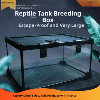 Γυάλινο τεράριουμ με καπάκι για αναρριχητικά ερπετά και γκέκο, τροπικός δάσος οικολογικός βιότοπος, κουτί αναπαραγωγής