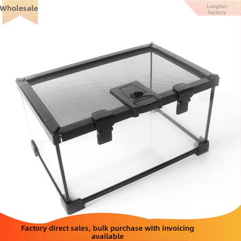 Γυάλινο τεράριουμ με καπάκι για αναρριχητικά ερπετά και γκέκο, τροπικός δάσος οικολογικός βιότοπος, κουτί αναπαραγωγής