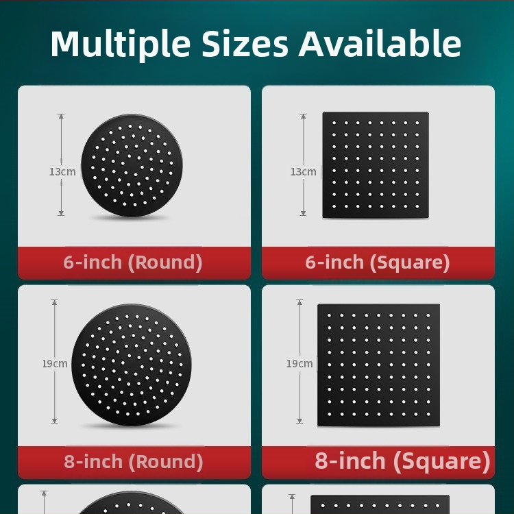 Душ глава от неръждаема стомана, с горно разпръскване, дъждовна функция, модерен минималистичен дизайн.
