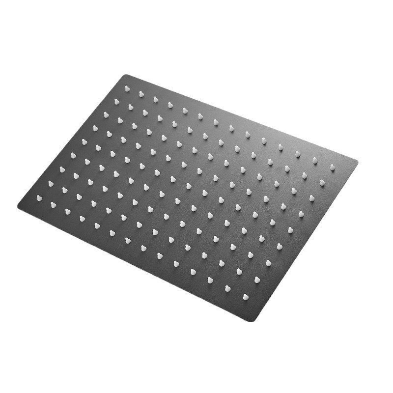 Dušo galva iš nerūdijančio plieno, viršutinė purškimo srovė, lietaus režimas, šiuolaikiškas minimalistinis dizainas.