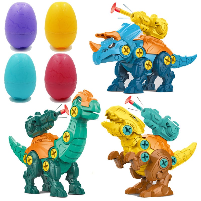 Dinozaurų kiaušinis – išardymas ir surinkimas su šaudančia patranką – lavinamoji DIY žaidimas, plastikas; prekės ženklas Same Flower; kilmė Chenghai; amžius 4–6 metų