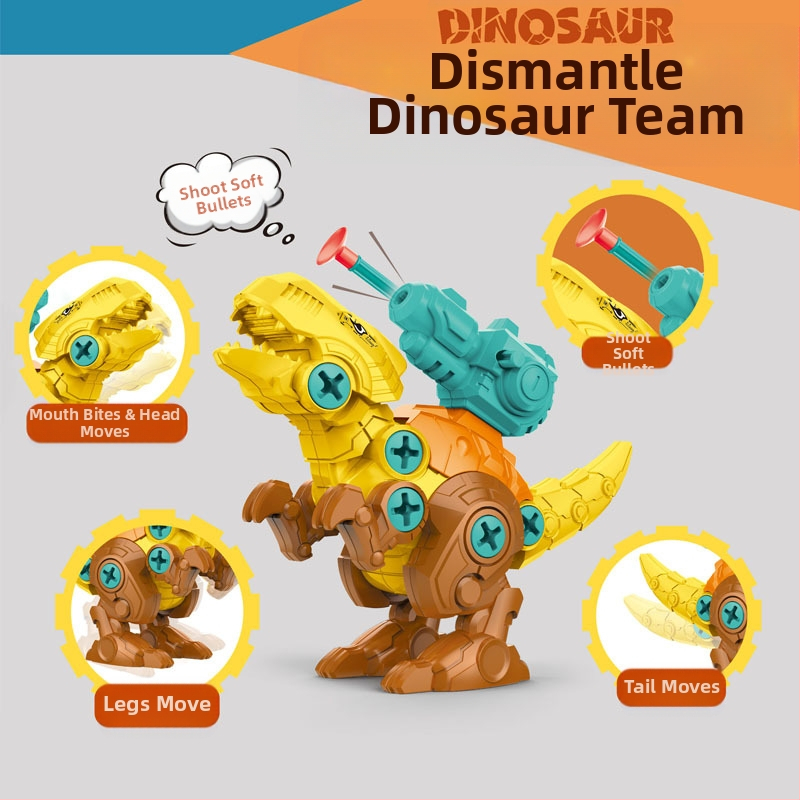 Dinozaura ola – izjaukšana un salikšana ar šaušanas kanonu – izglītojoša DIY spēle, plastmasa; zīmols Same Flower; izcelsme Chenghai; vecums 4–6 gadi