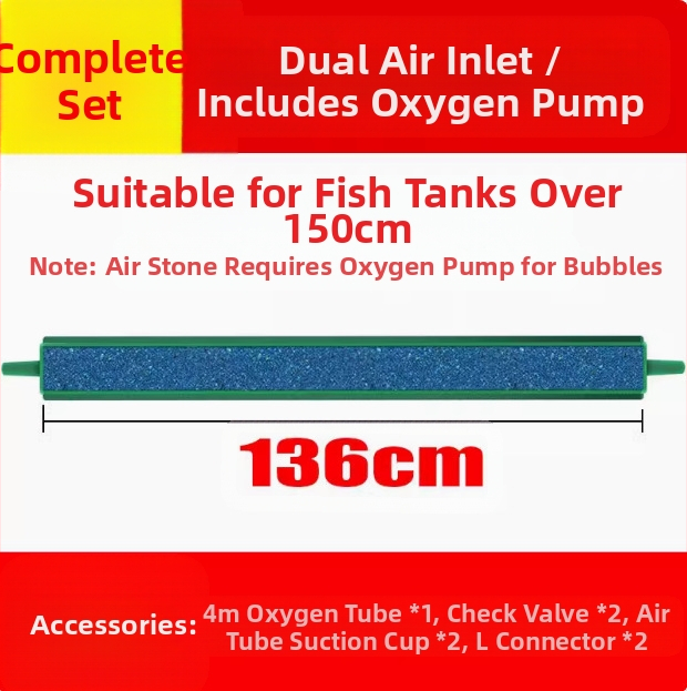 XMZZ506 Akvārija skābekļa burbuļu josla ar gaisa sūcēju, burbuļu akmeni un nano gāzes plāksni