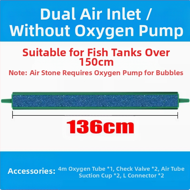 XMZZ506 Akvārija skābekļa burbuļu josla ar gaisa sūcēju, burbuļu akmeni un nano gāzes plāksni