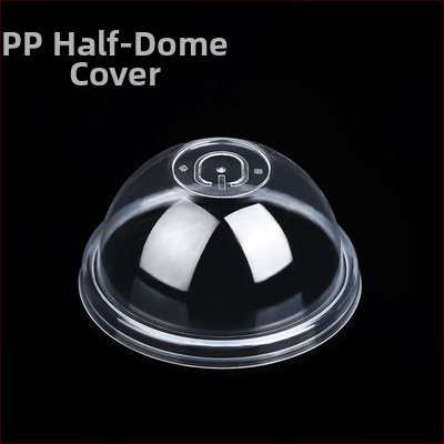 Пластмасов капак за млечен чай, полусферичен, инжекционно формован, удебелен, изпъкнал връх