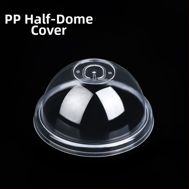 Пластмасов капак за млечен чай, полусферичен, инжекционно формован, удебелен, изпъкнал връх