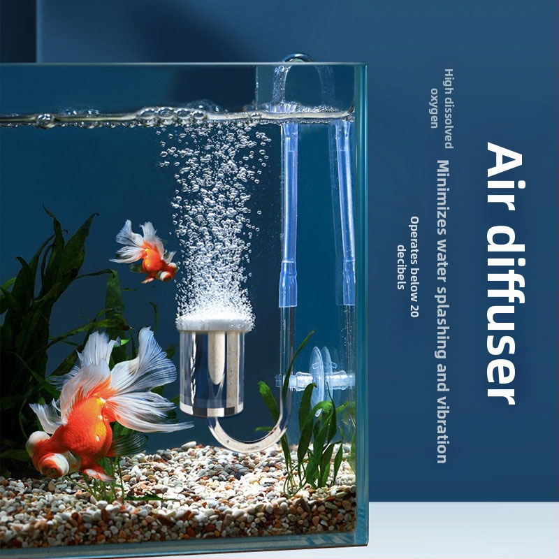 Zivju akvārija gaisa refinētājs — klusā nano gaisa plāksne, skābekļa aerators un atomizētājs (stikls/akrils) – zīmols Pet Sound