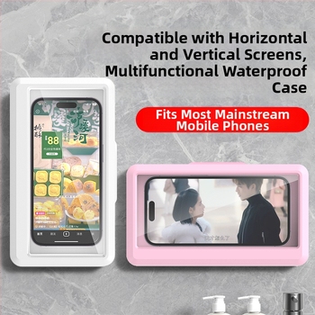 Αδιάβροχος θήκη τηλέφωνου μπάνιου με τοίχο, αναδιπλούμενη περιστρεφόμενη βάση, πλαστικό, CE πιστοποίηση