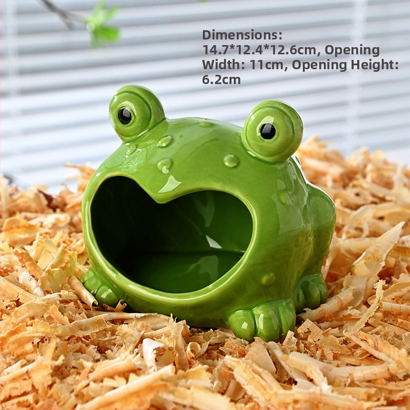 Cuib ceramic pentru hamster, adăpost iglu din ceramic pentru hamsteri pitici, decor interior