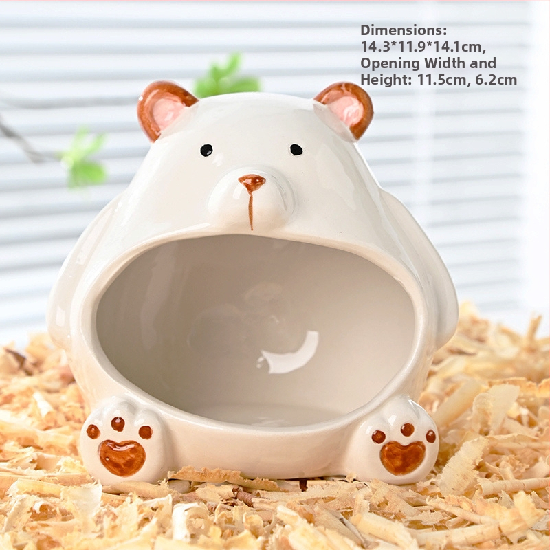 Cuib ceramic pentru hamster, adăpost iglu din ceramic pentru hamsteri pitici, decor interior