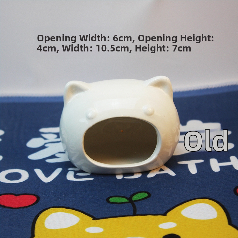 Cuib ceramic pentru hamster, adăpost iglu din ceramic pentru hamsteri pitici, decor interior