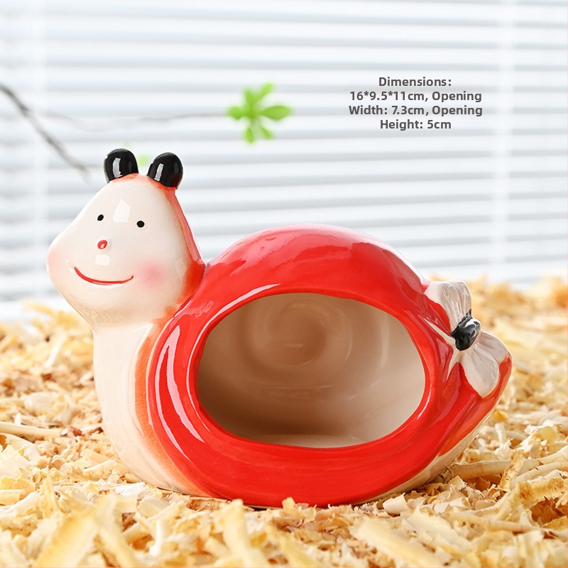 Cuib ceramic pentru hamster, adăpost iglu din ceramic pentru hamsteri pitici, decor interior