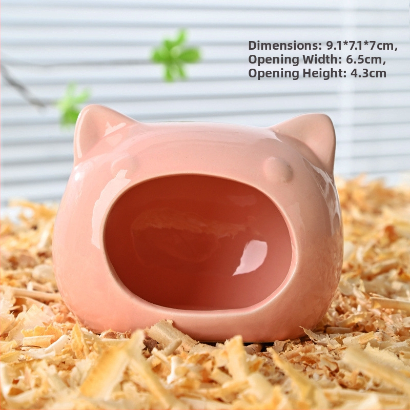 Cuib ceramic pentru hamster, adăpost iglu din ceramic pentru hamsteri pitici, decor interior