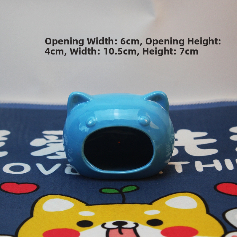 Cuib ceramic pentru hamster, adăpost iglu din ceramic pentru hamsteri pitici, decor interior