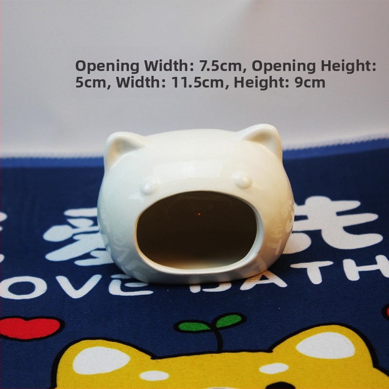 Cuib ceramic pentru hamster, adăpost iglu din ceramic pentru hamsteri pitici, decor interior