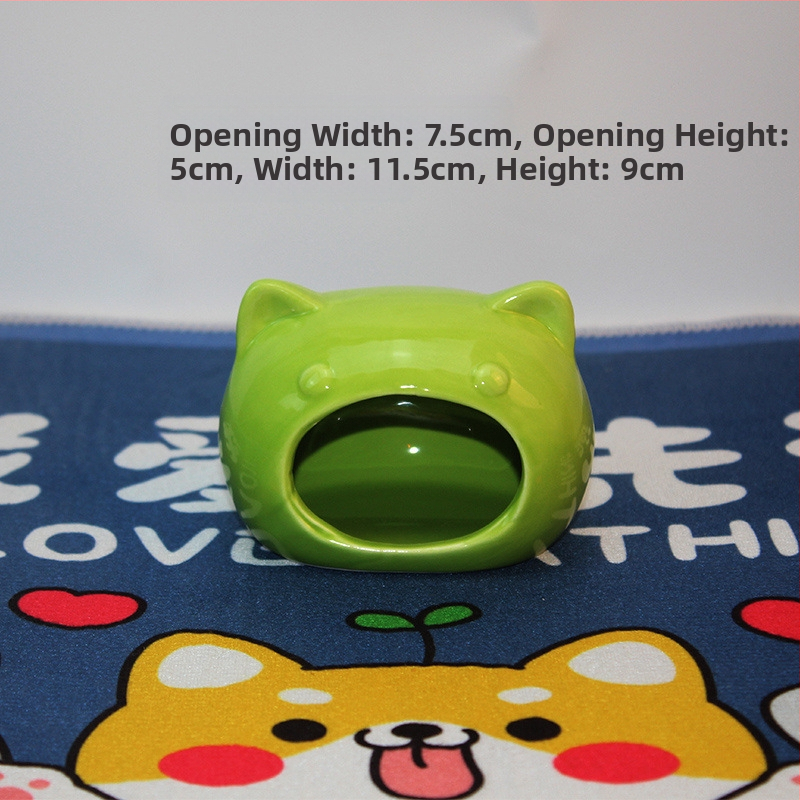 Cuib ceramic pentru hamster, adăpost iglu din ceramic pentru hamsteri pitici, decor interior