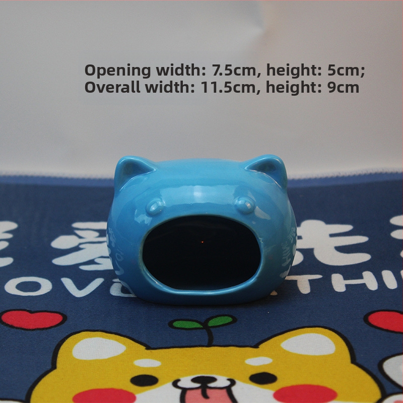 Cuib ceramic pentru hamster, adăpost iglu din ceramic pentru hamsteri pitici, decor interior