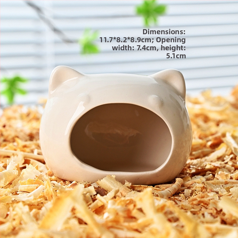 Cuib ceramic pentru hamster, adăpost iglu din ceramic pentru hamsteri pitici, decor interior