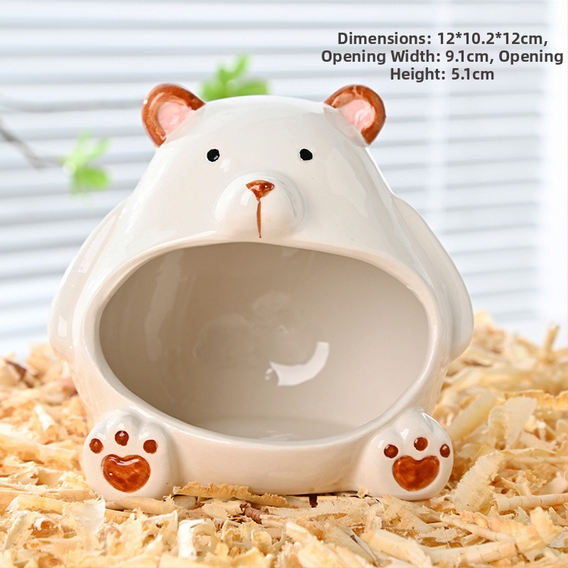 Cuib ceramic pentru hamster, adăpost iglu din ceramic pentru hamsteri pitici, decor interior