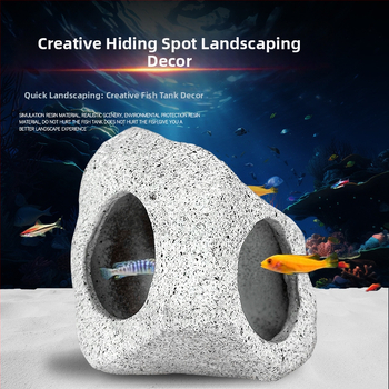 Keramikas akvārija patvērum — ainavu dekora priekšmets garnelēm un mazām zivīm, ciklīdu alā — svars 0.309 kg