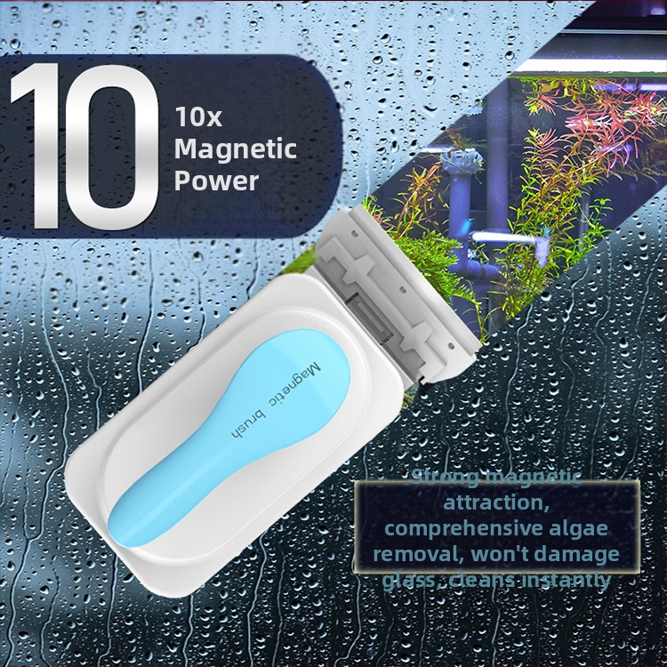 Jingye Аквариумна магнитна четка за почистване на стъкла — мощно засмукване, може да се окачи, пластмасов корпус, за премахване на водорасли