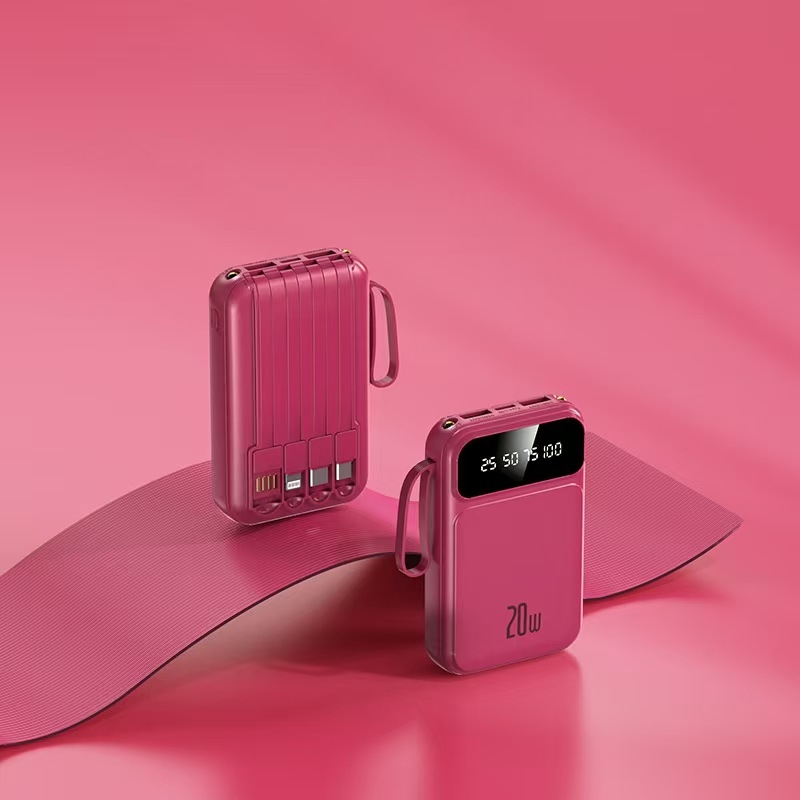 Power Bank 20000 mAh ar iekšējo kabeli, 3C sertifikāts, QC2.0, 10W izeja, modelis jxp715, piemērots lidojumiem un ātrvilcieniem