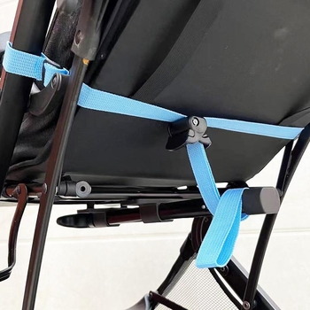 Комплект аксесоари за детска количка: дебели презрамки, регулируема лента за облегалката и универсални катарами за чадър колички