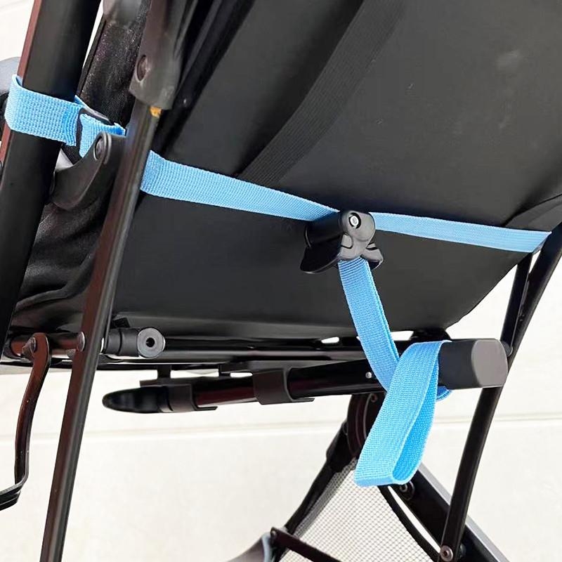Комплект аксесоари за детска количка: дебели презрамки, регулируема лента за облегалката и универсални катарами за чадър колички