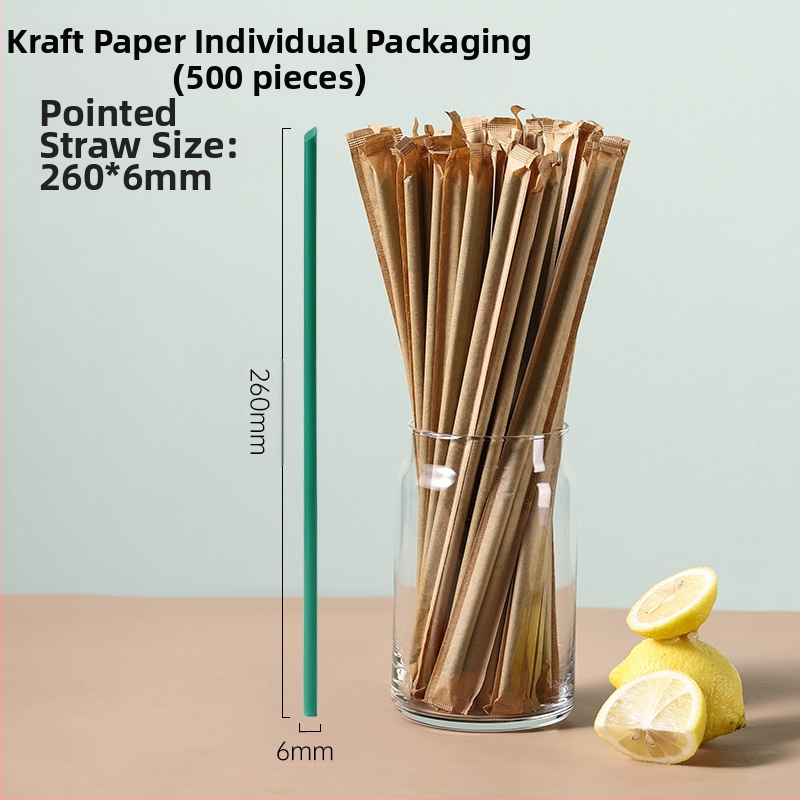 Biaoyin hardware Paie de unică folosință groase, drepte, ambalate individual, pentru magazine comerciale de ceai cu perle, din plastic