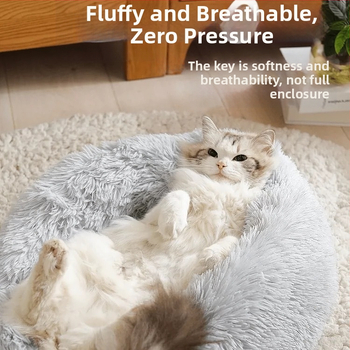 Κουκούλι γάτας για τον χειμώνα, κυκλικό βελούδινο σχέδιο, ύφασμα, αποσπώμενο και πλένεται, κρεβάτι βαθύ ύπνου για γάτες