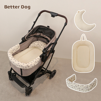 Háziállat-kocsi készlet — 100% pamut ülőpárna, szennyeződés elleni védőborítás a kerítéshez és párna