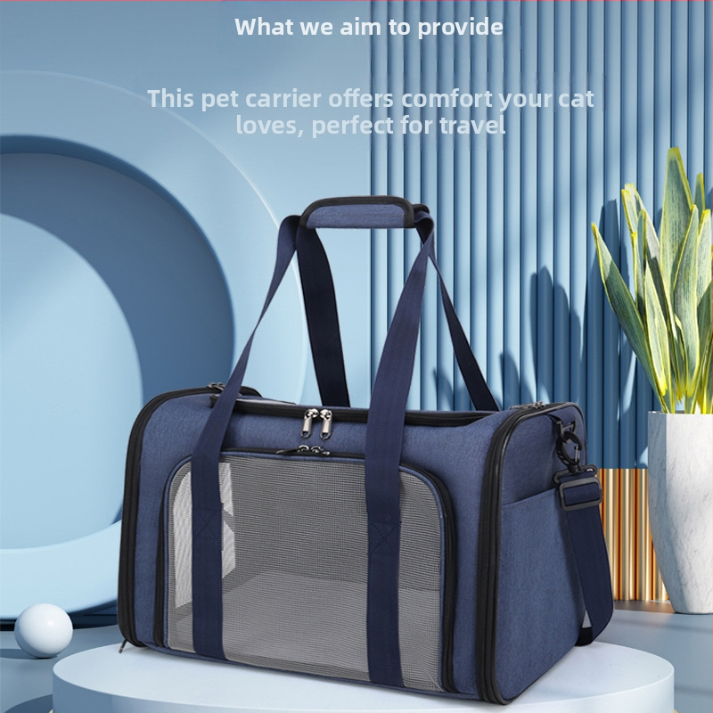 Τσάντα μεταφοράς κατοικίδιων - αναπνεύσιμη εξωτερική θήκη για γάτες και μικρού/μεσαίου μεγέθους σκύλους, ύφασμα Oxford, με αντίθετο χρωματικό μοτίβο