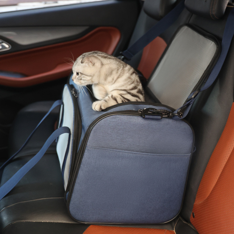 Τσάντα μεταφοράς κατοικίδιων - αναπνεύσιμη εξωτερική θήκη για γάτες και μικρού/μεσαίου μεγέθους σκύλους, ύφασμα Oxford, με αντίθετο χρωματικό μοτίβο